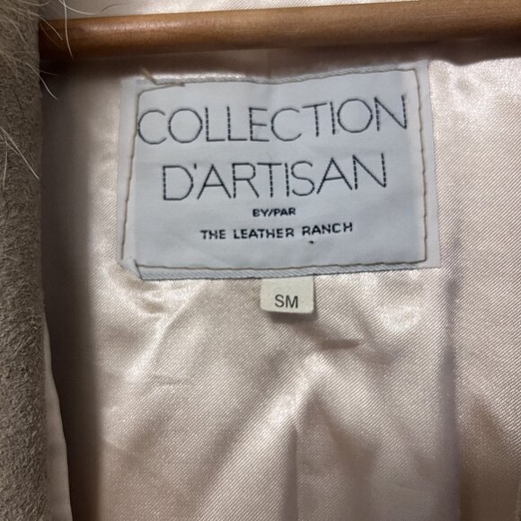 Vintage Collection D'Artisan by The Leather Ranch Tan Leather Coat, Size S - Picture 4 of 13
